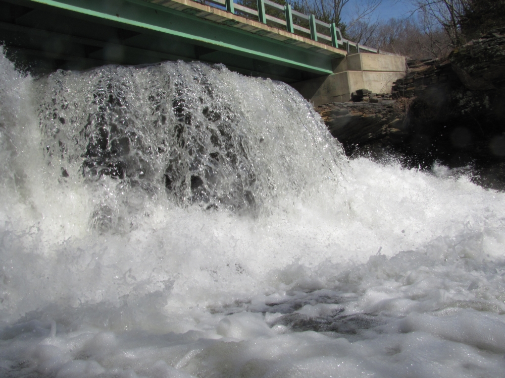Eight foot waterfall on Rochester Creek.